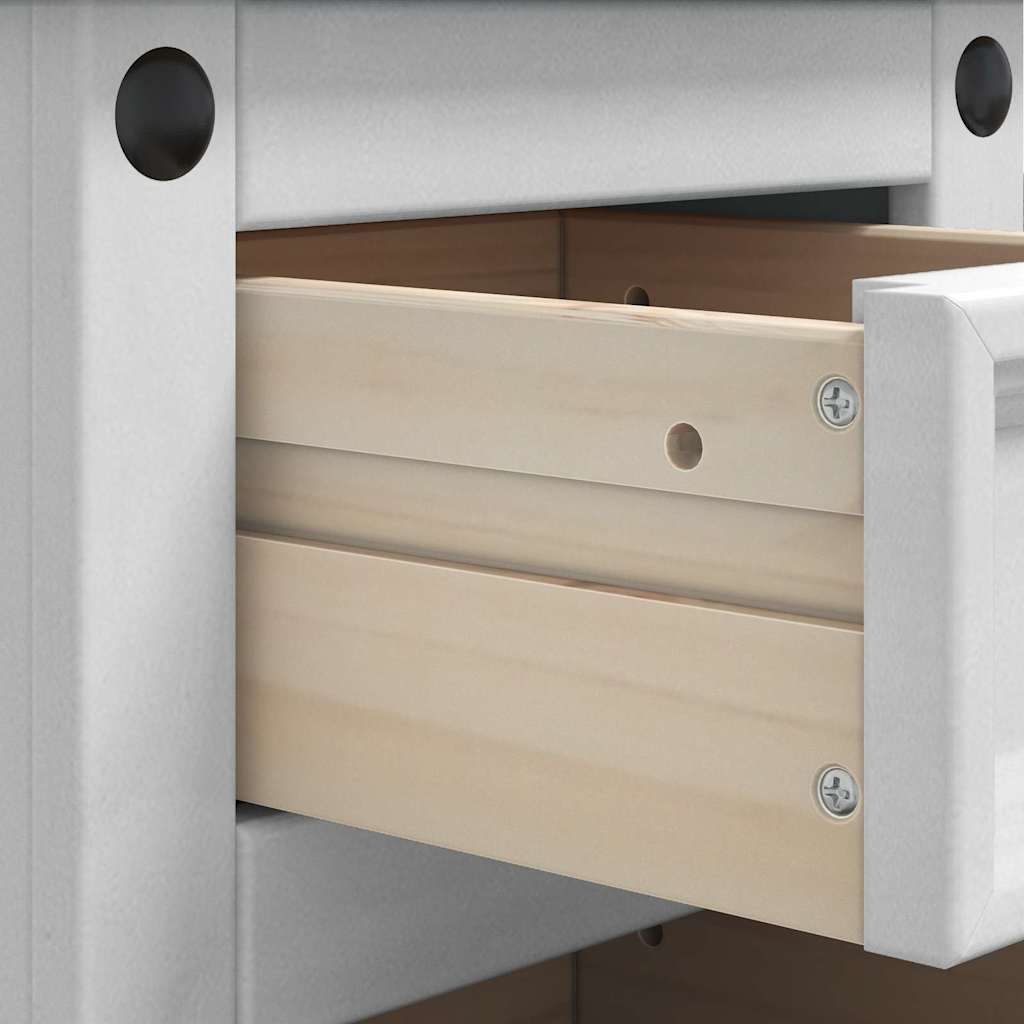 Comodino Corona Bianco 35 x 32,5 x 58 cm Pino massello | homemem39