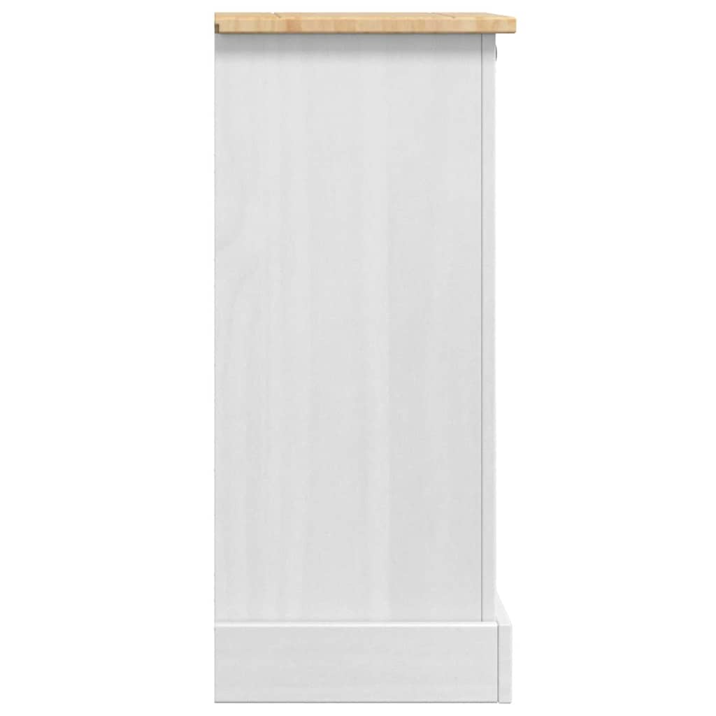 Comodino Corona Bianco 35 x 32,5 x 74 cm Pino massello | homemem39