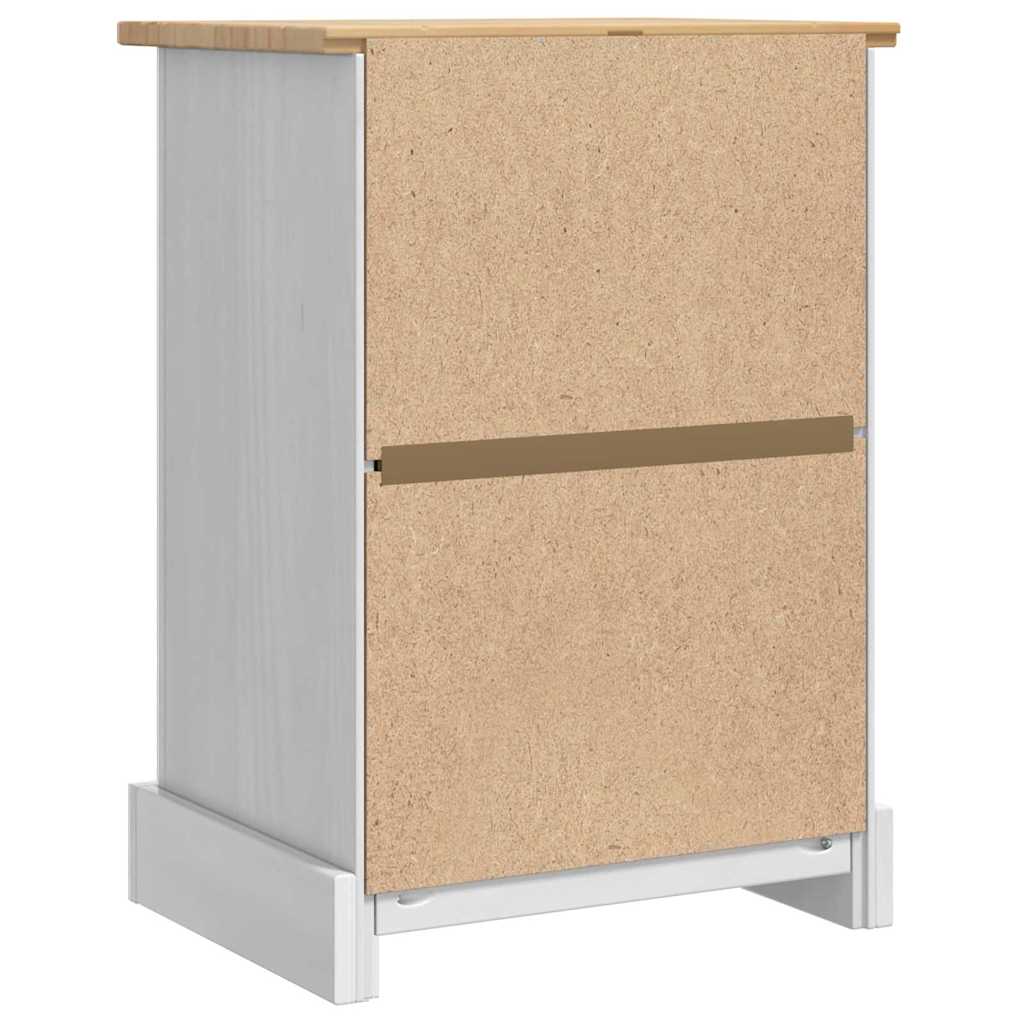 Comodino Corona Bianco 45 x 35 x 64 cm Pino massello | homemem39