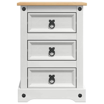 Comodino Corona Bianco 45 x 35 x 64 cm Pino massello | homemem39