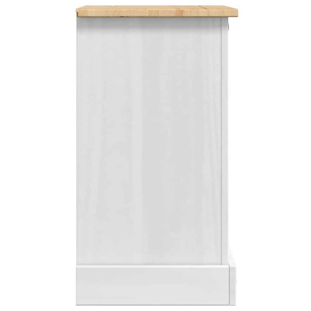 Comodino Corona Bianco 45 x 35 x 64 cm Pino massello | homemem39