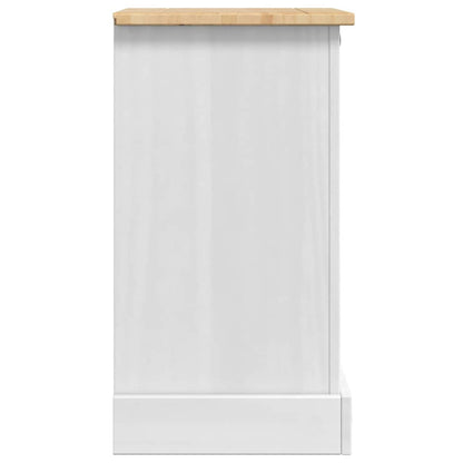 Comodino Corona Bianco 45 x 35 x 64 cm Pino massello | homemem39