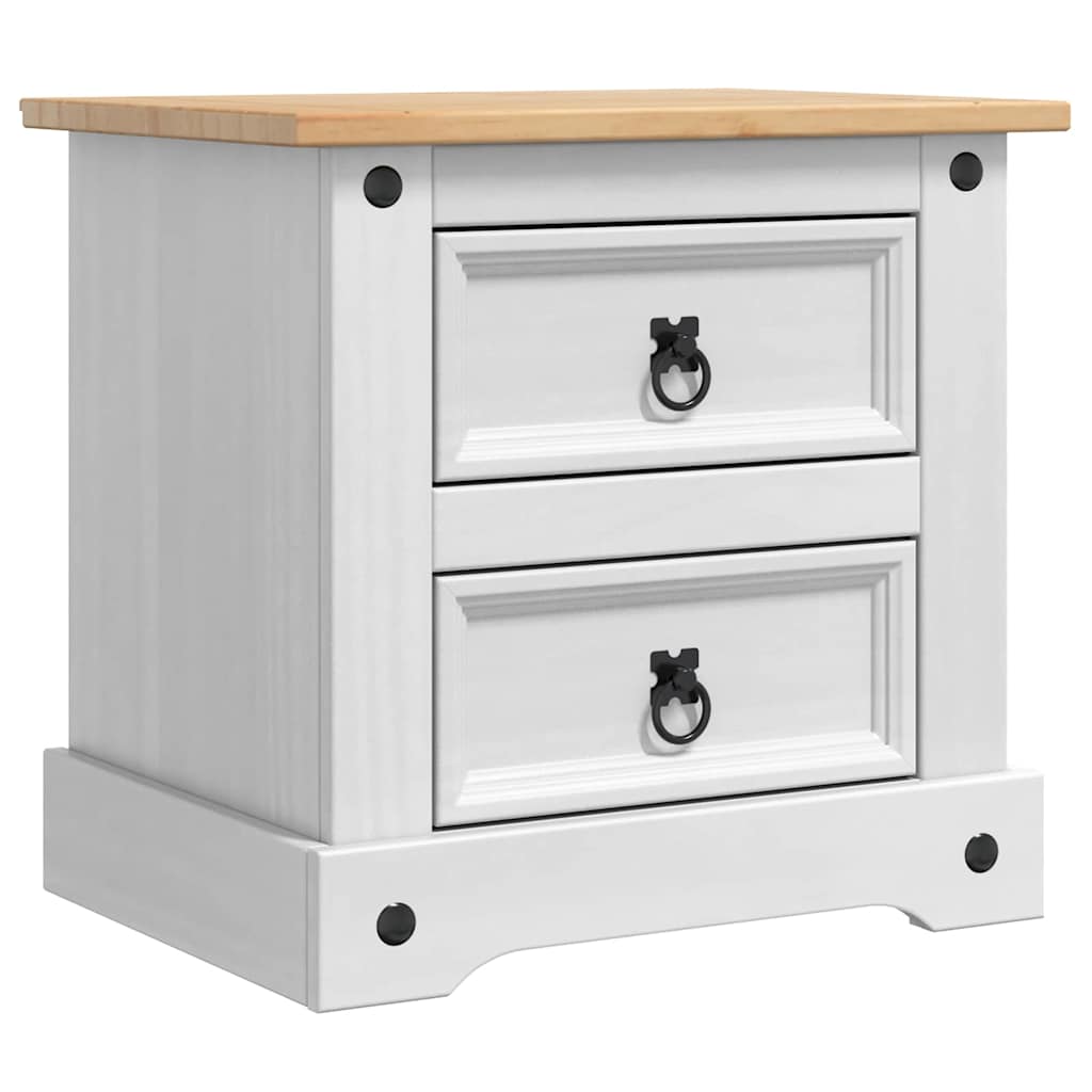 Comodino Corona Bianco 53 x 39 x 47 cm Pino massello | homemem39