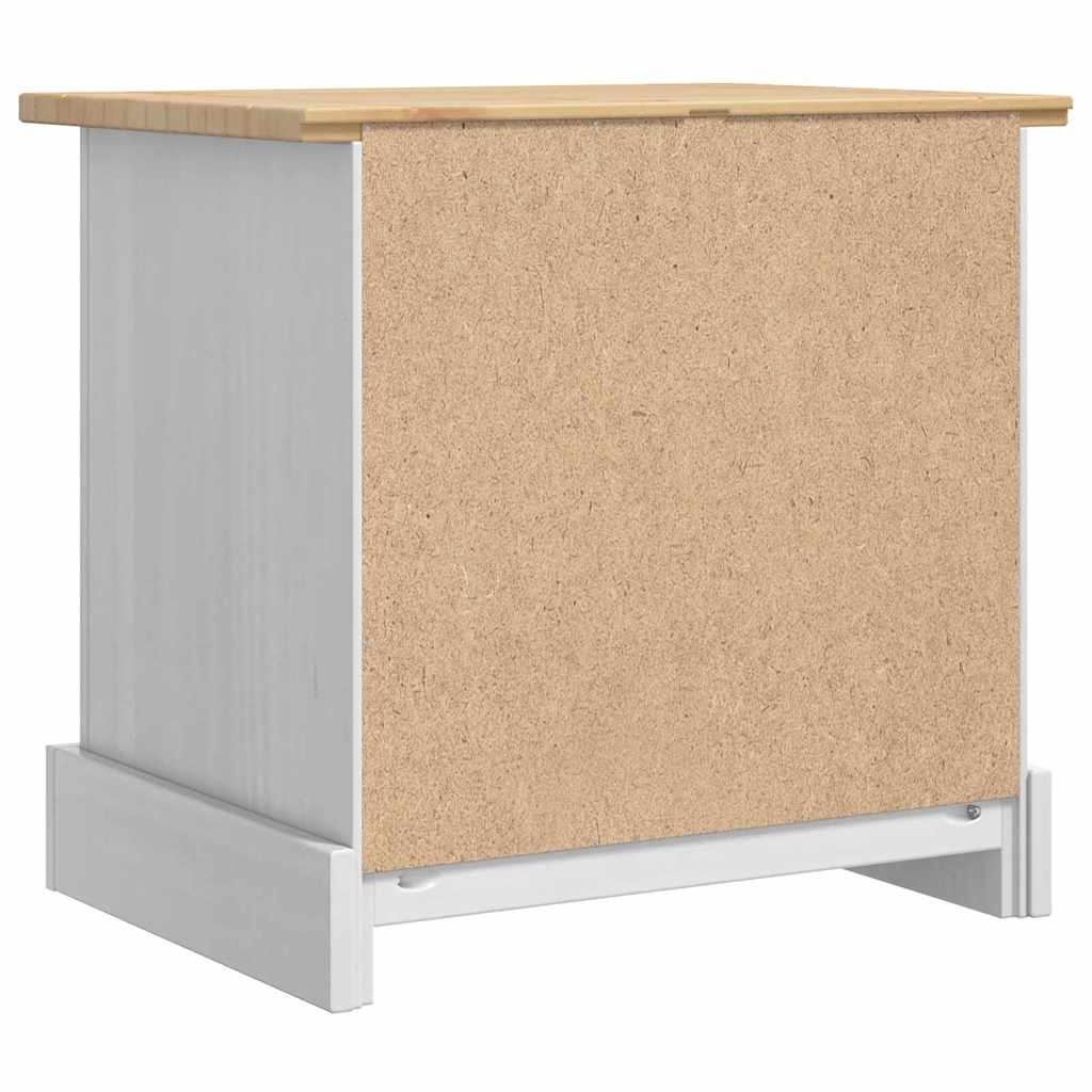 Comodino Corona Bianco 53 x 39 x 47 cm Pino massello | homemem39