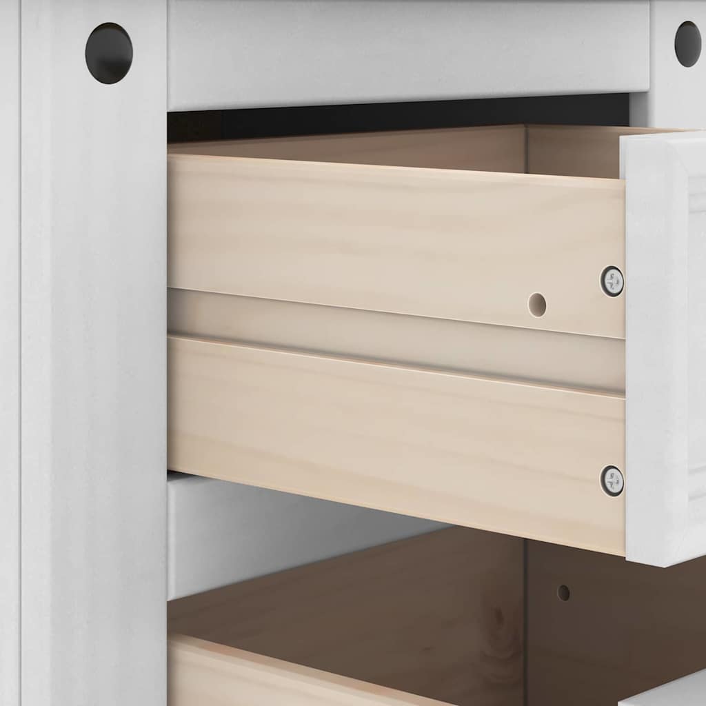 Comodino Corona Bianco 53 x 39 x 66 cm Pino massello | homemem39