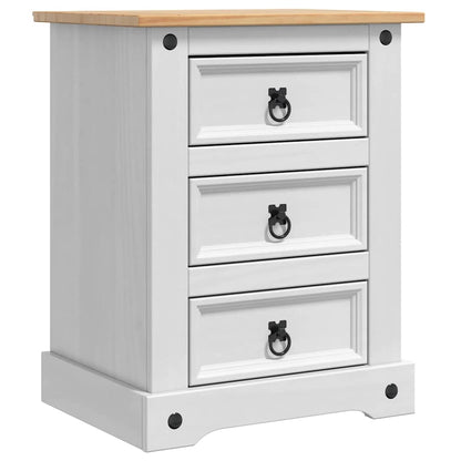 Comodino Corona Bianco 53 x 39 x 66 cm Pino massello | homemem39