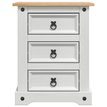 Comodino Corona Bianco 53 x 39 x 66 cm Pino massello | homemem39