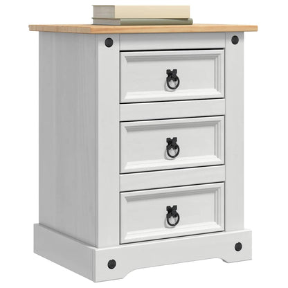 Comodino Corona Bianco 53 x 39 x 66 cm Pino massello | homemem39