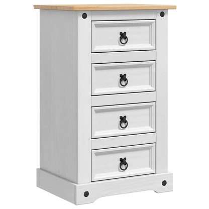 Comodino Corona Bianco 53 x 39 x 84 cm Pino massello | homemem39