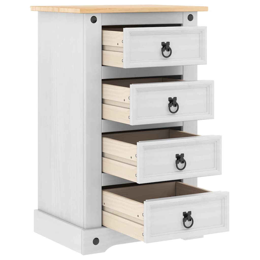 Comodino Corona Bianco 53 x 39 x 84 cm Pino massello | homemem39