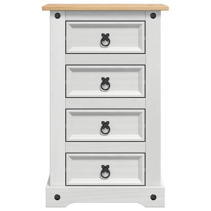 Comodino Corona Bianco 53 x 39 x 84 cm Pino massello | homemem39