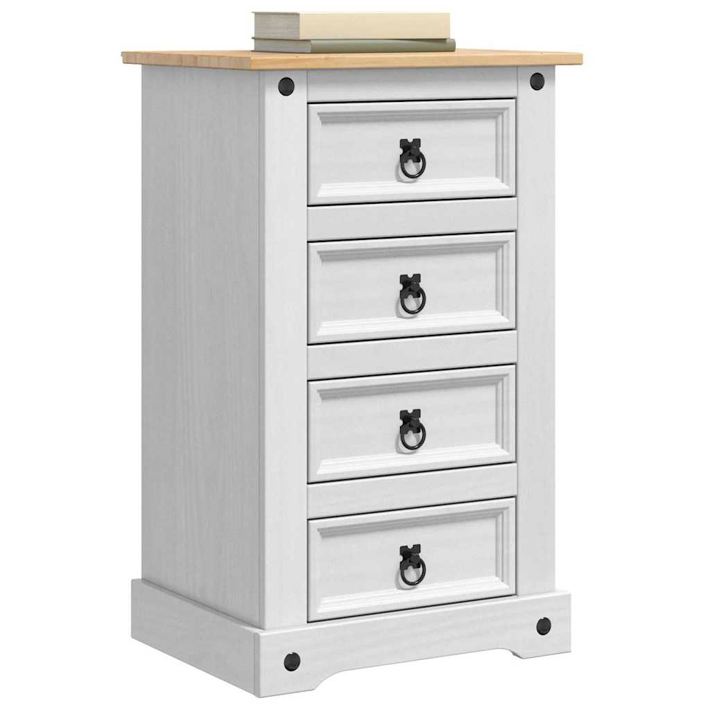 Comodino Corona Bianco 53 x 39 x 84 cm Pino massello | homemem39