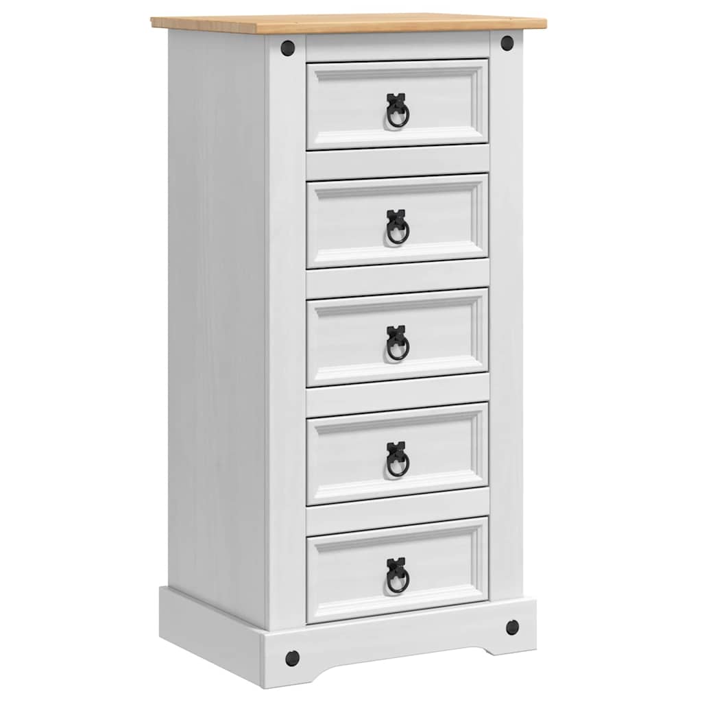 Comodino Corona Bianco 53 x 39 x 103 cm Pino massello | homemem39