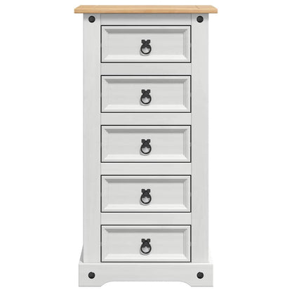 Comodino Corona Bianco 53 x 39 x 103 cm Pino massello | homemem39