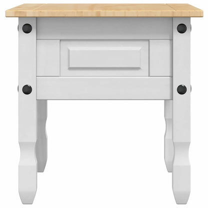 Tavolino con cassetto Bianco 50 x 50 x 50 cm Pino massello