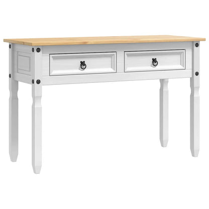 Tavolino con cassetto Bianco 115 x 46 x 73 cm Pino massello