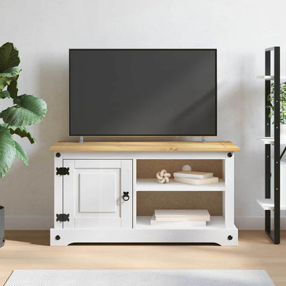 Mobile TV Corona Bianco 100 x 40 x 52 cm Pino massello | homemem39