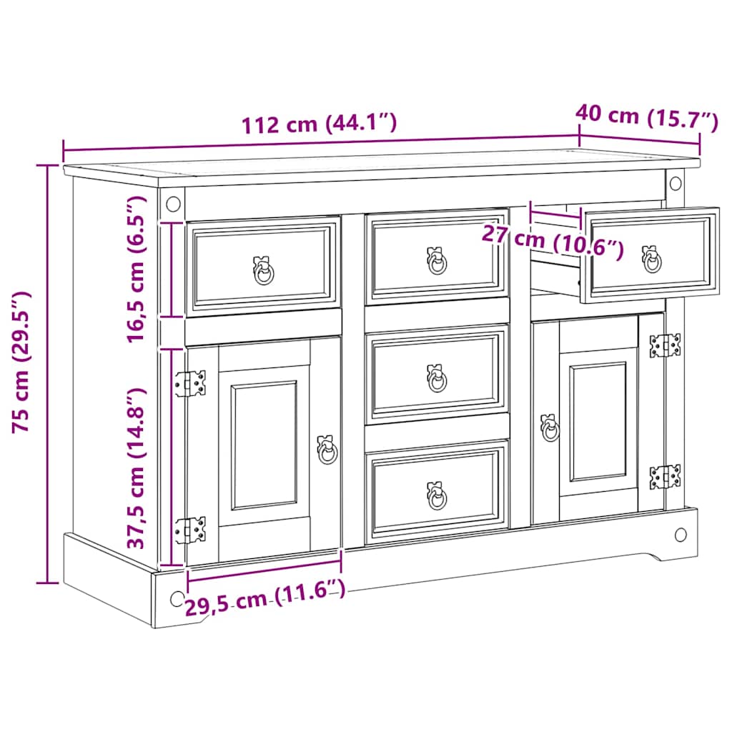 Cassapanche di stoccaggio Bianco 112 x 40 x 75 cm Pino massello