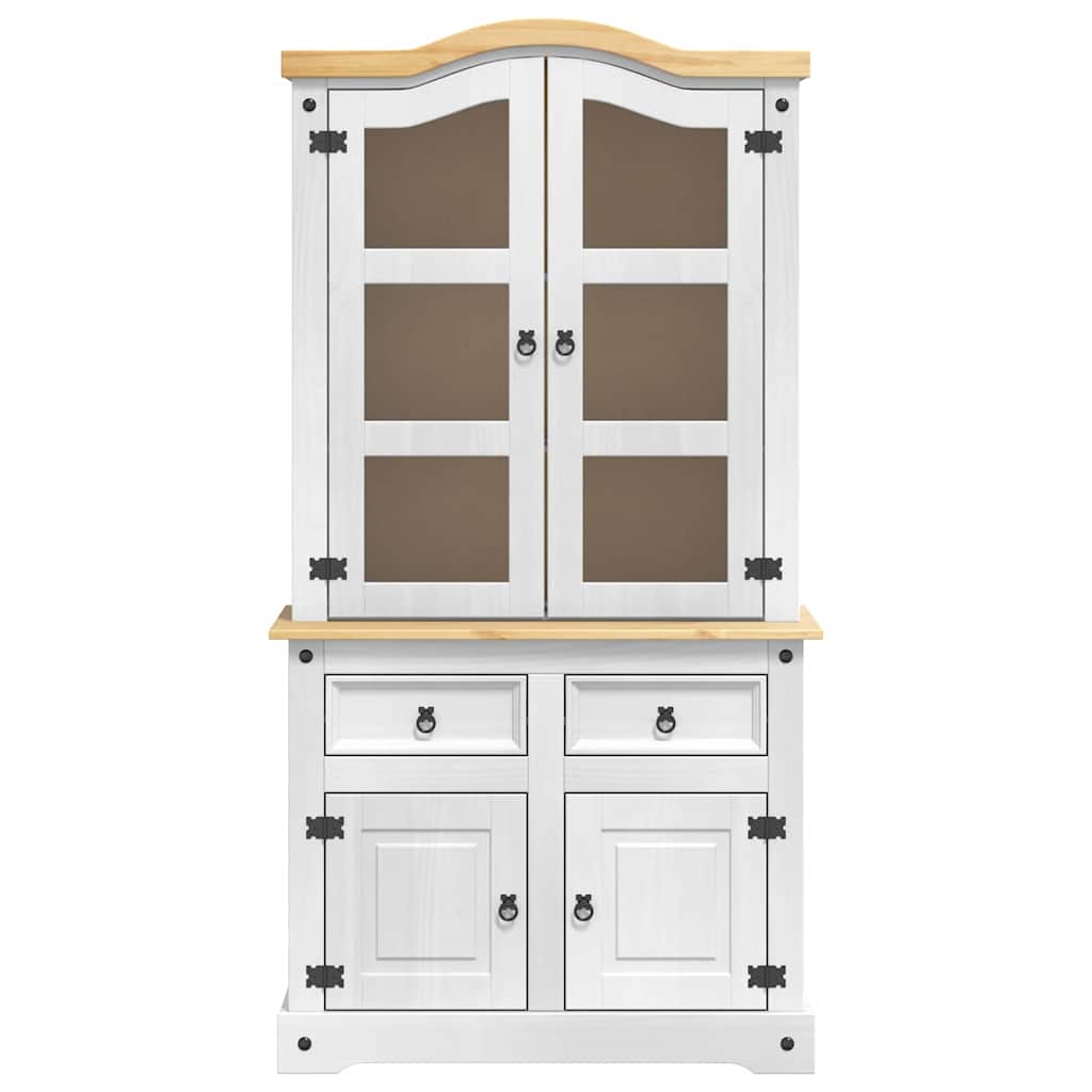 Credenza con cassetto Bianco 100 x 48,5 x 179 cm Pino massello