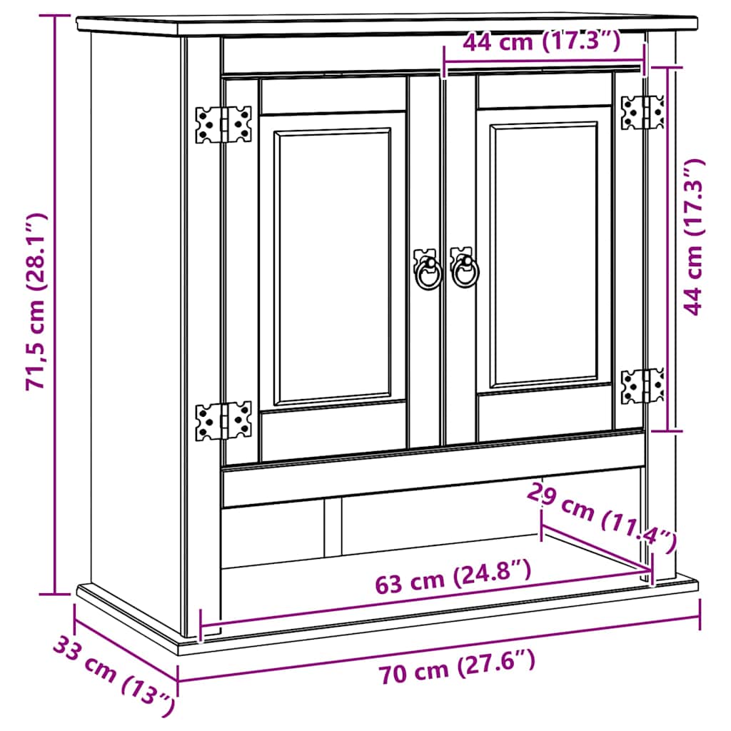 Armadio pensile Corona Bianco 70 x 33 x 71,5 cm | homemem39