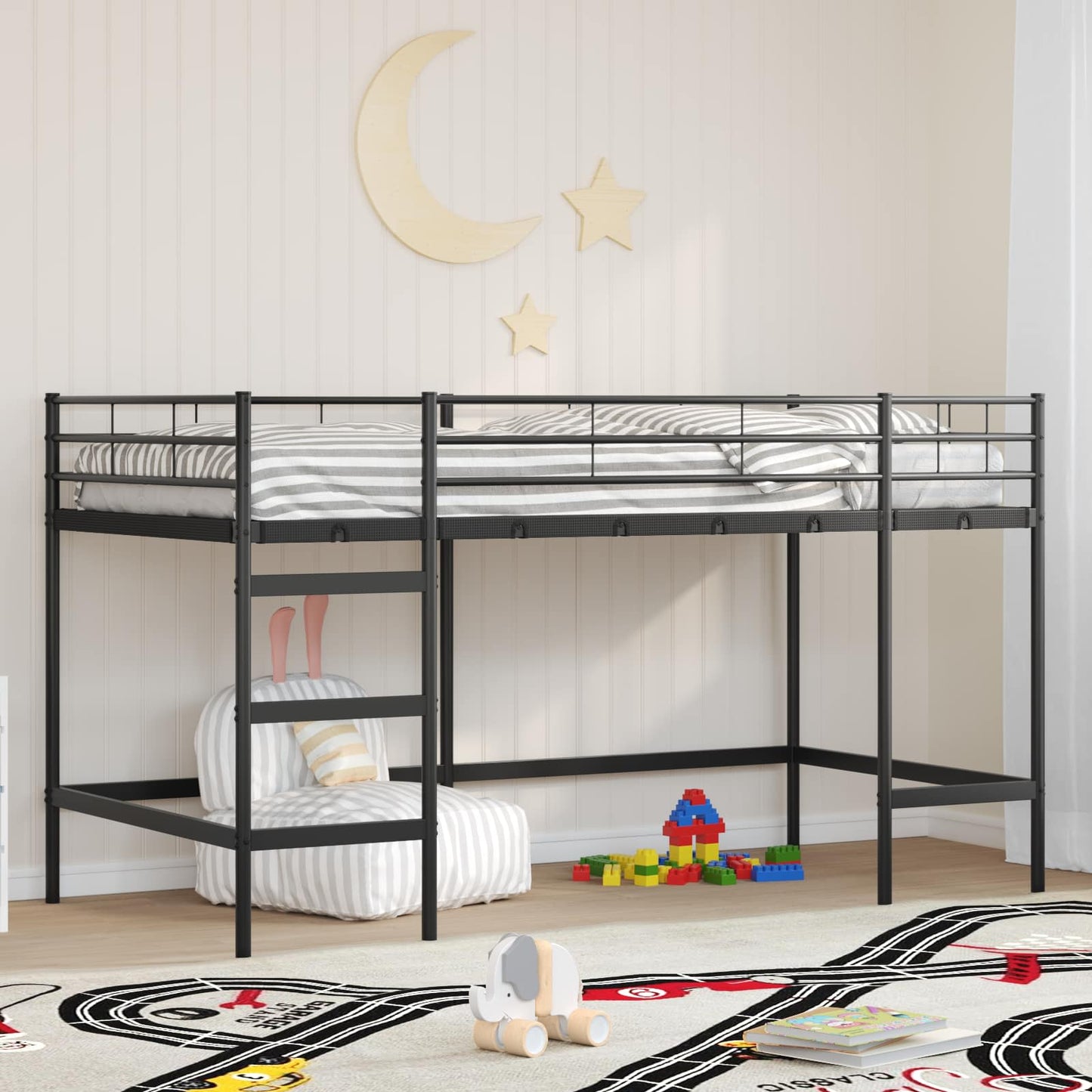 Struttura del letto loft per bambini Nero 107 x 200 cm