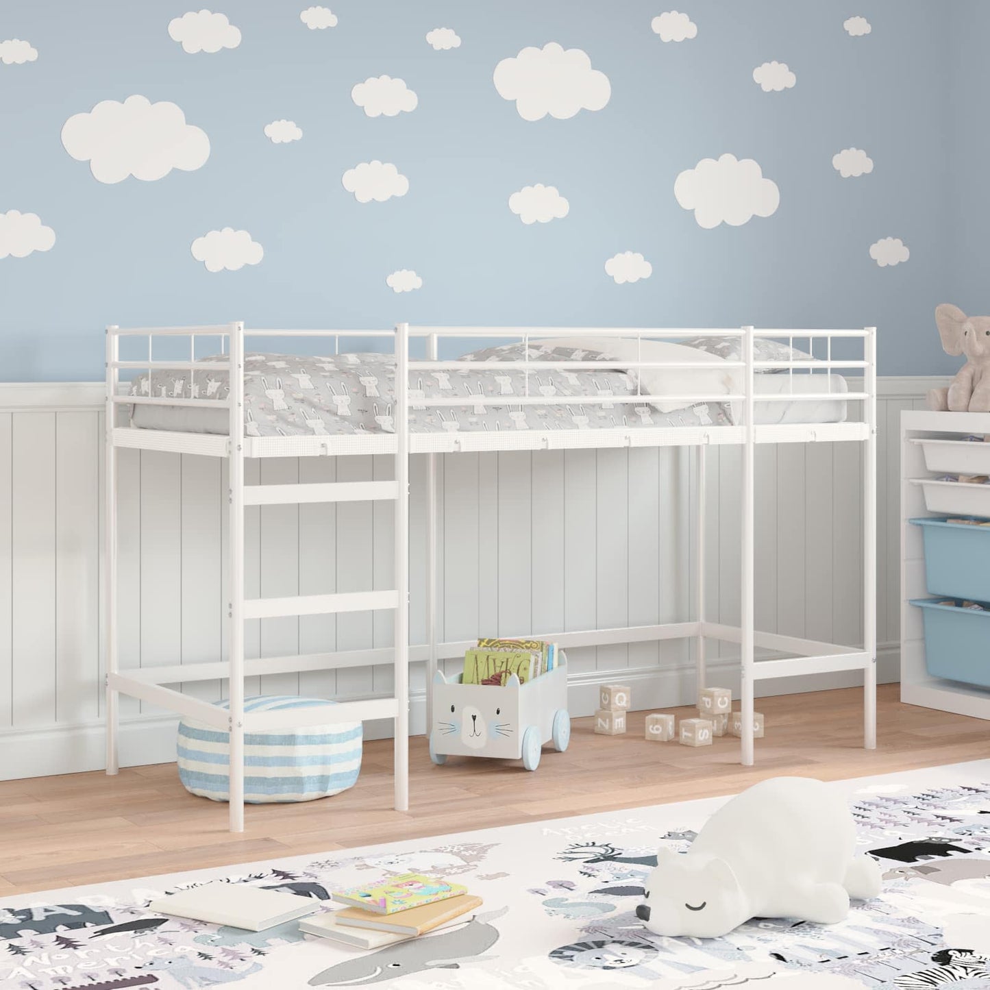 Struttura del letto loft per bambini Bianco 74,5 x 190 cm