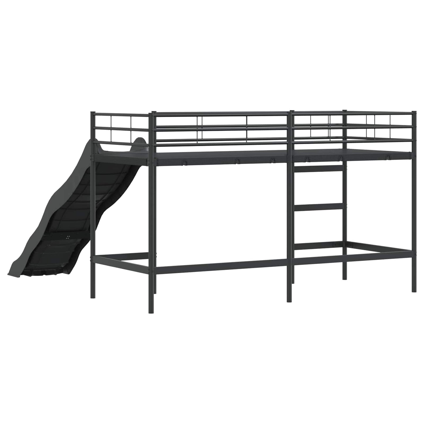 Letto loft per bambini con scivolo Nero e antracite 75 x 190 cm | homemem39