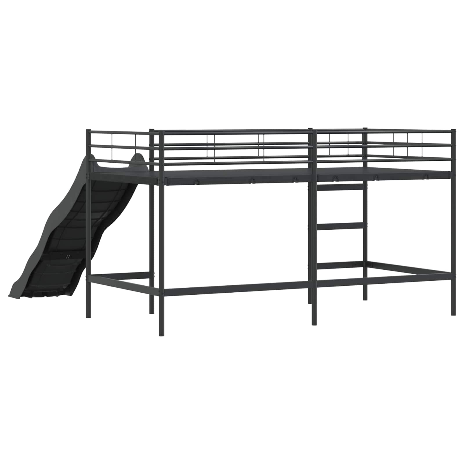 Letto loft per bambini con scivolo Nero e antracite 80 x 200 cm | homemem39