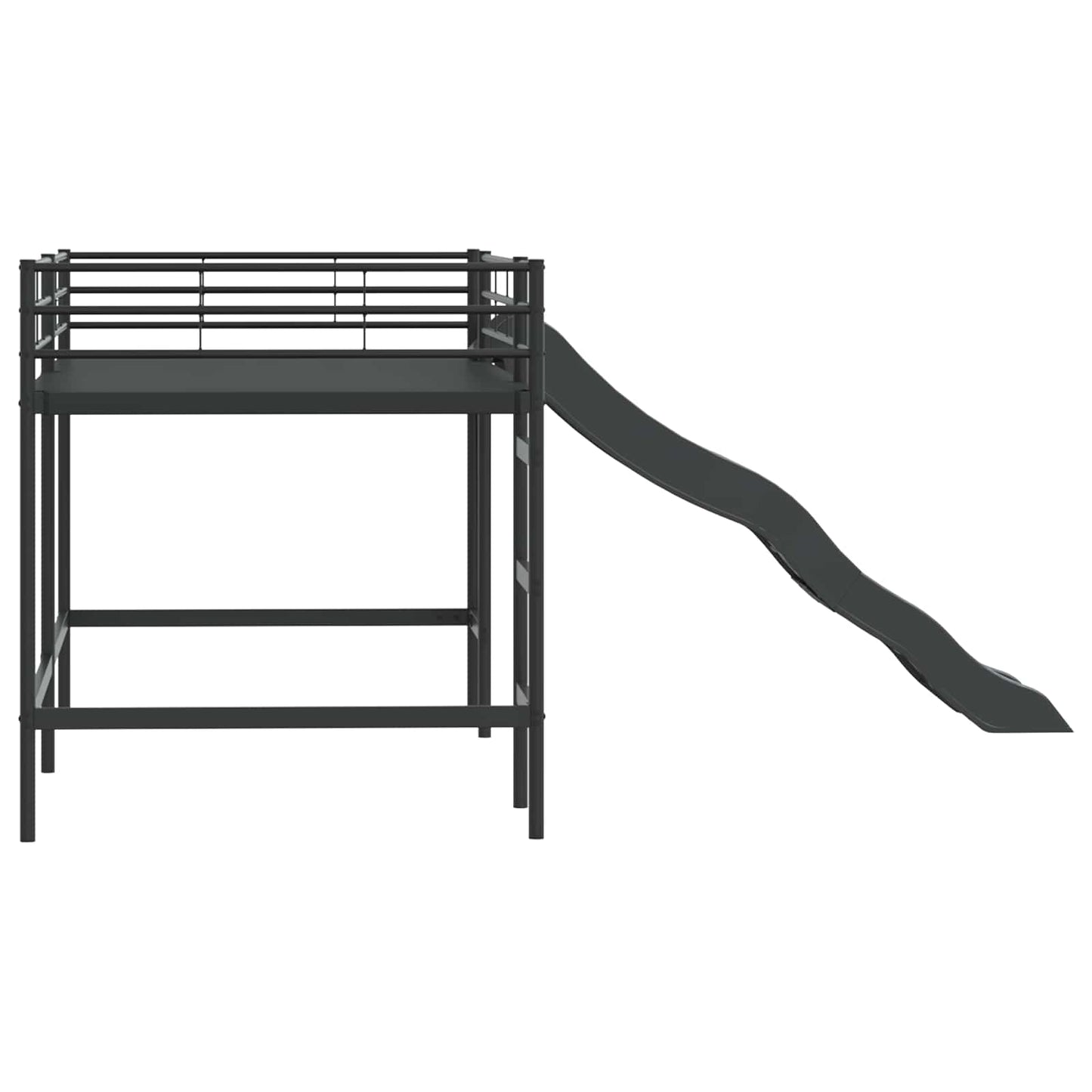 Letto loft per bambini con scivolo Nero e antracite 90 x 200 cm | homemem39