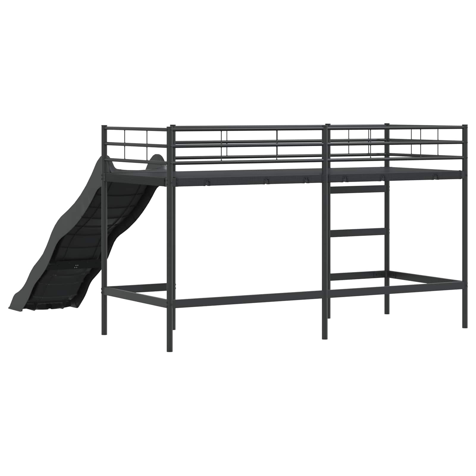 Letto loft per bambini con scivolo Nero e antracite | homemem39