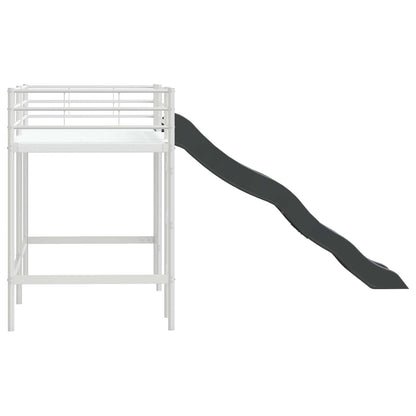 Letto loft per bambini con scivolo Bianco e Antracite | homemem39