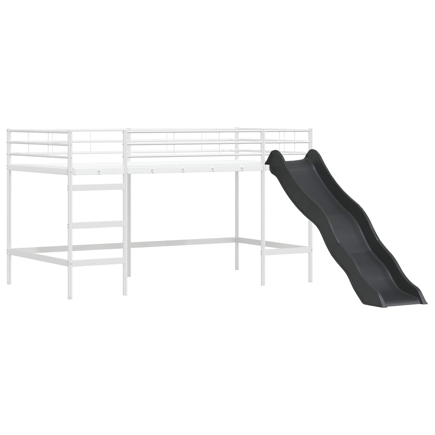 Letto loft per bambini con scivolo Bianco e Antracite | homemem39