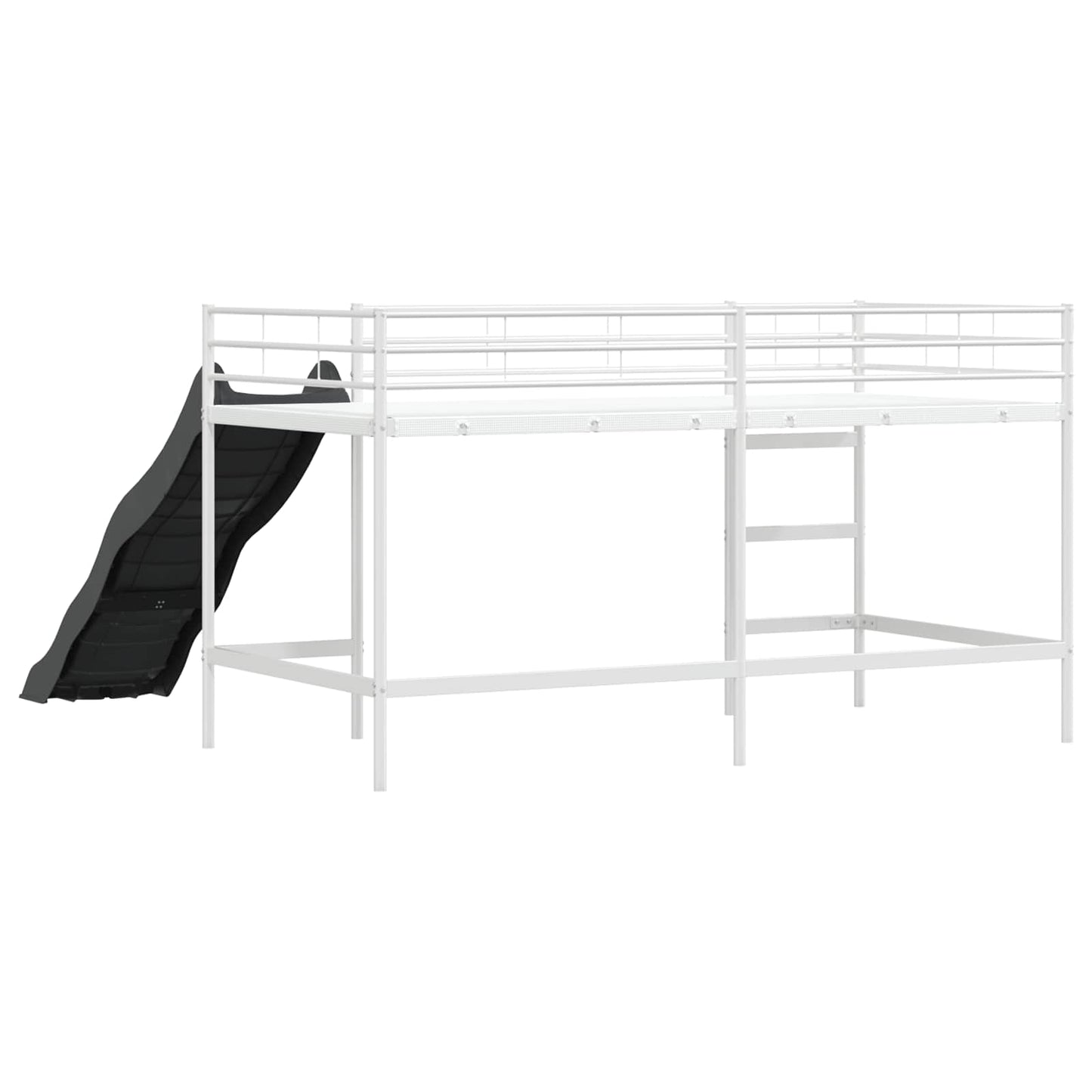 Letto loft per bambini con scivolo Bianco e Antracite | homemem39