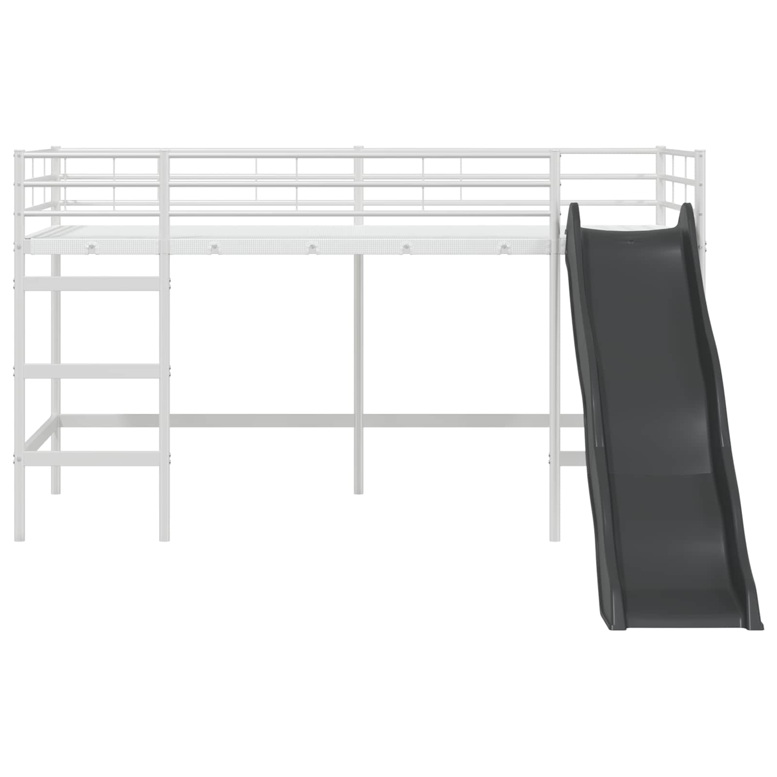 Letto loft per bambini con scivolo Bianco e Antracite | homemem39