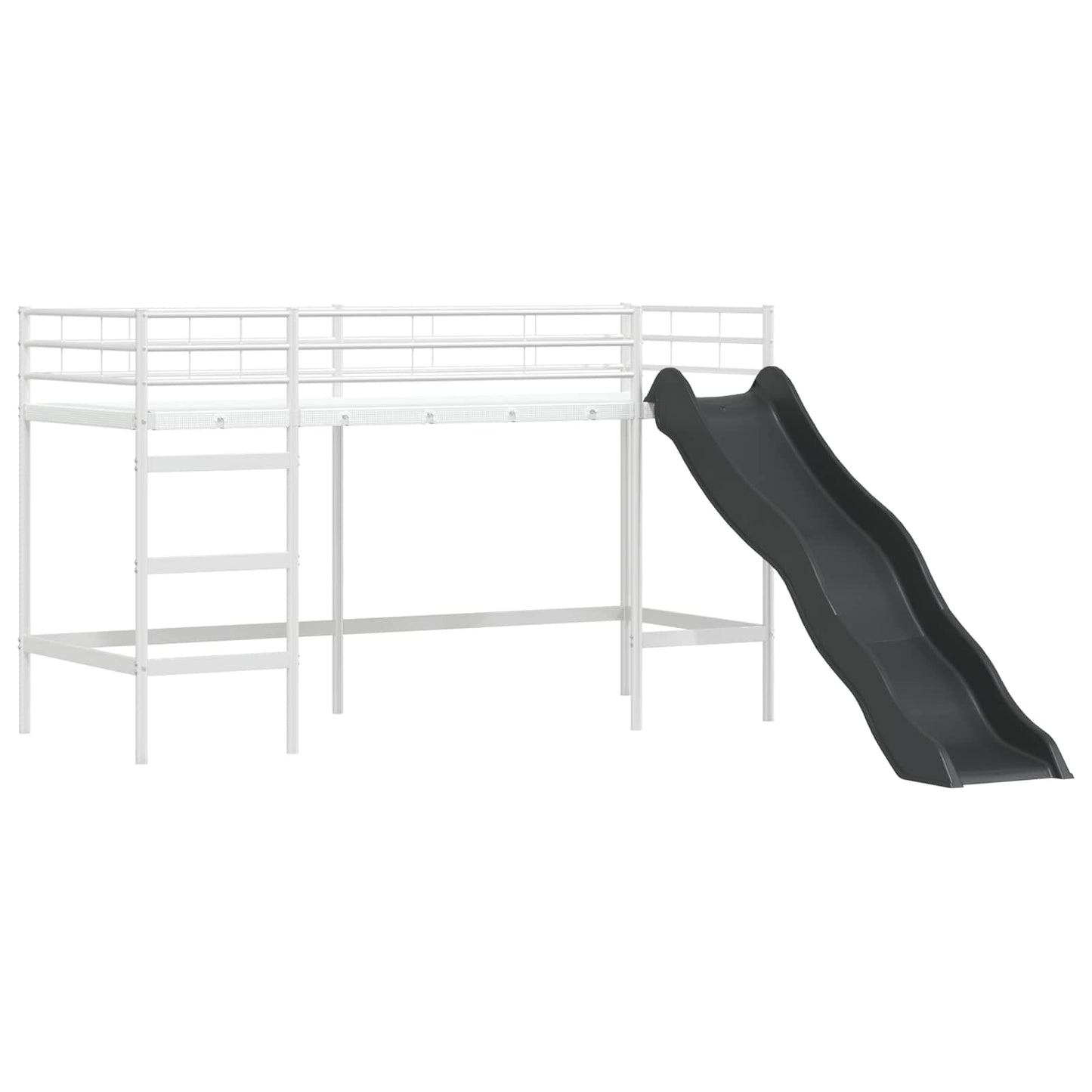Letto loft per bambini con scivolo Bianco e Antracite | homemem39
