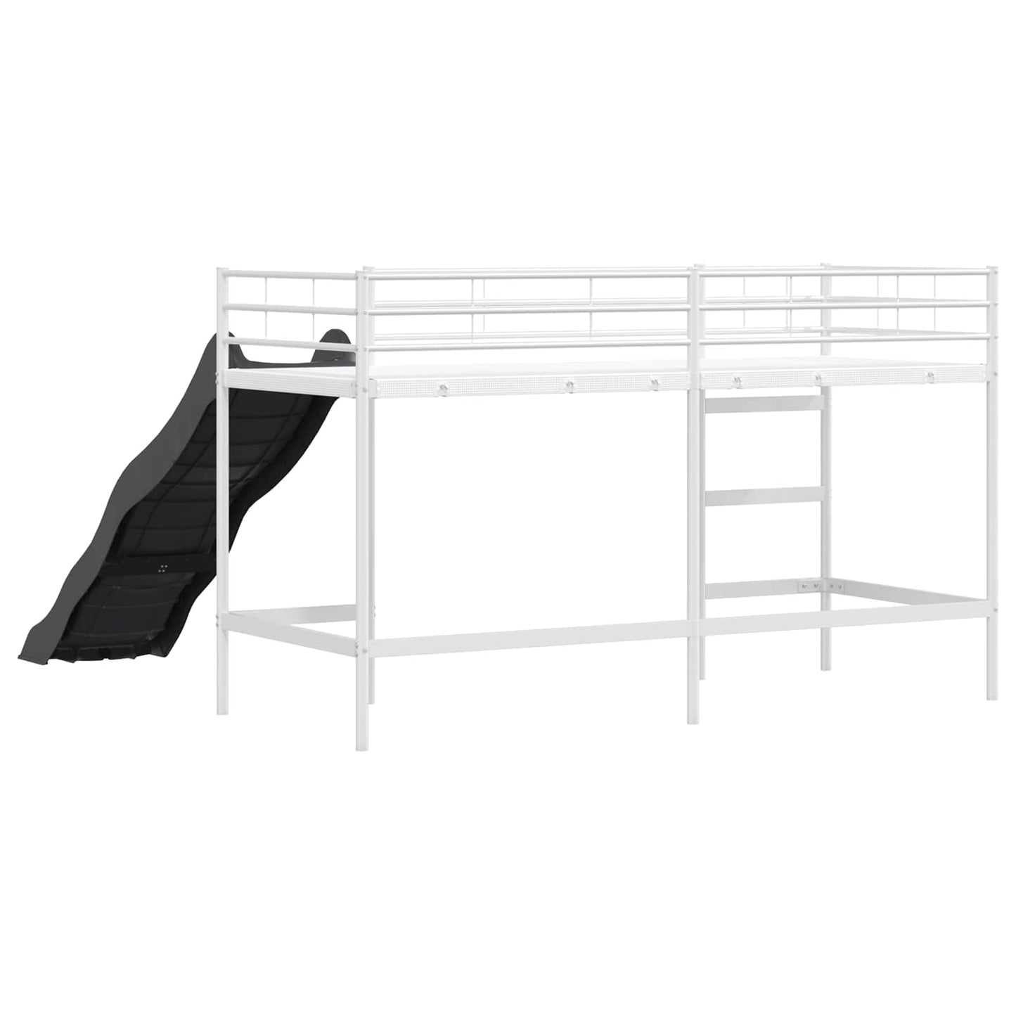 Letto loft per bambini con scivolo Bianco e Antracite | homemem39