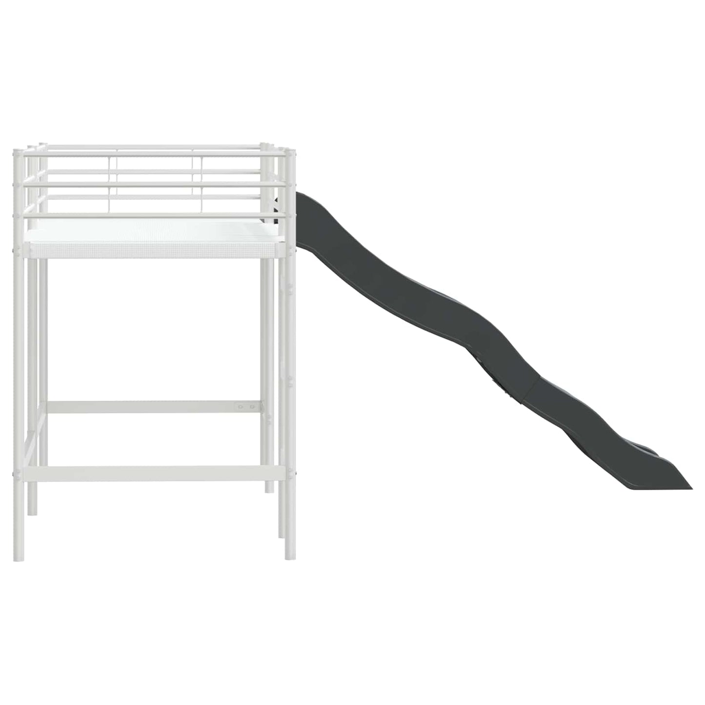 Letto loft per bambini con scivolo Bianco e Antracite | homemem39
