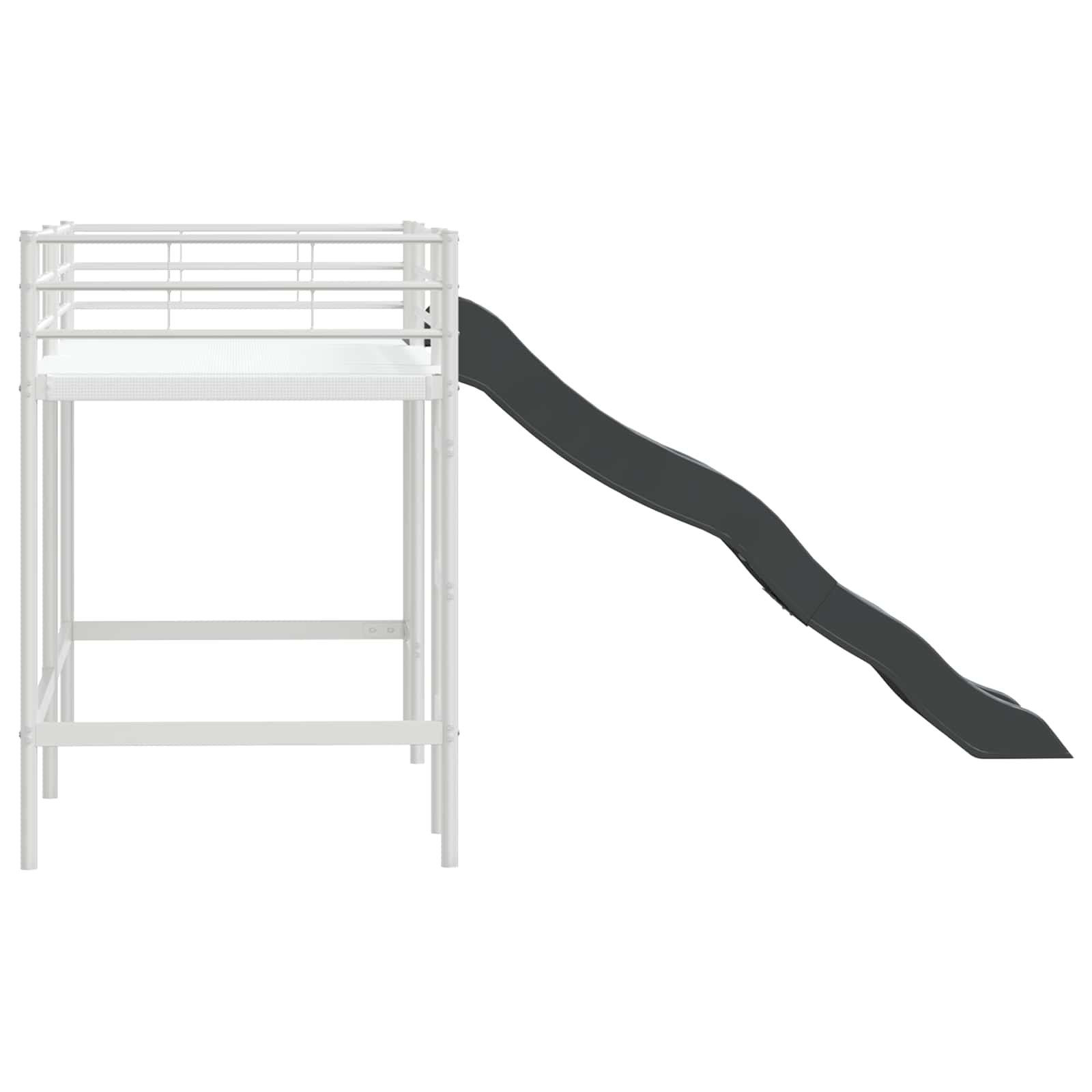 Letto loft per bambini con scivolo Bianco e Antracite | homemem39