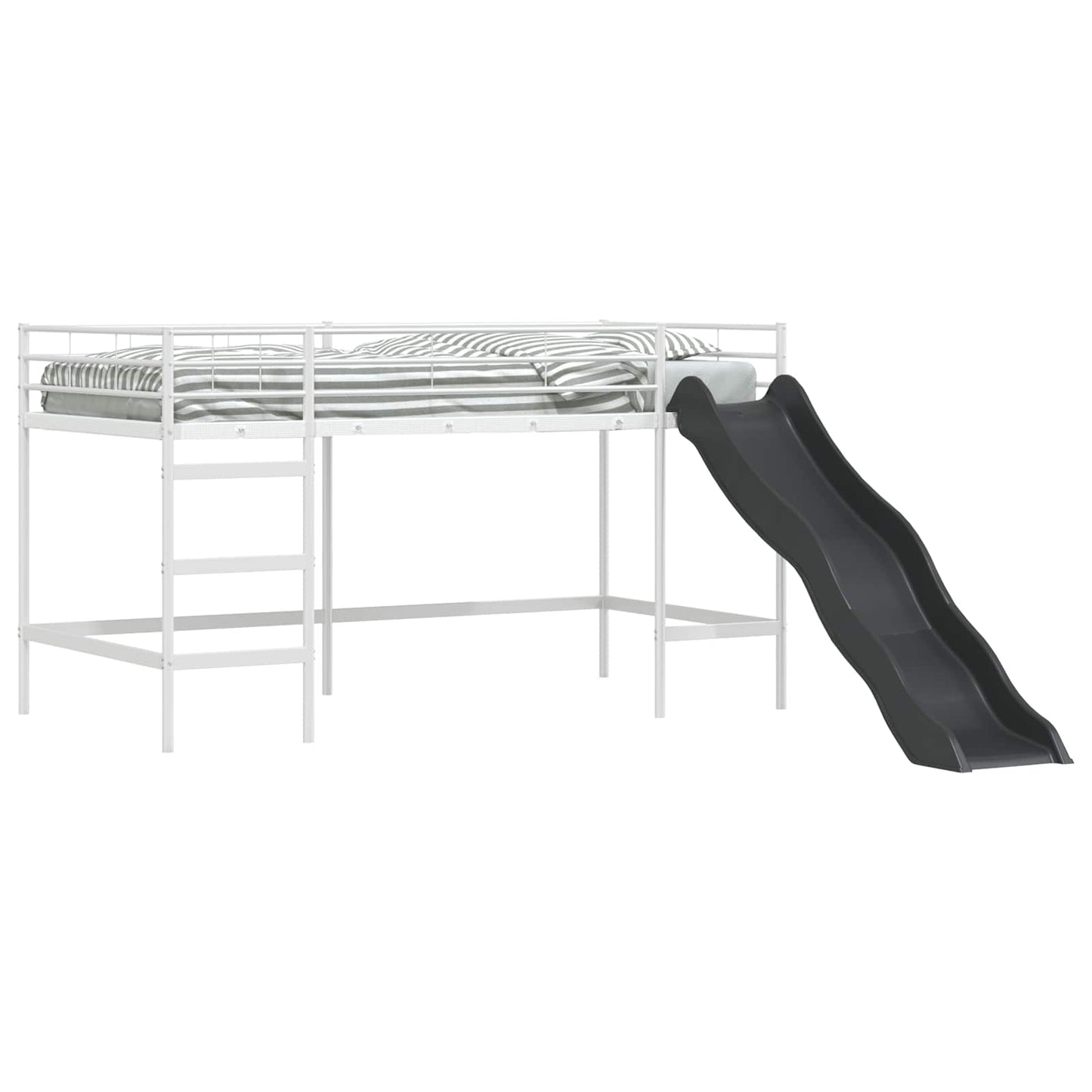 Letto loft per bambini con scivolo Bianco e Antracite | homemem39