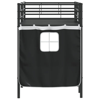 Struttura del Letto Loft per Bambini con Tendine Nero
