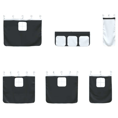 Struttura del Letto Loft per Bambini con Tendine Nero