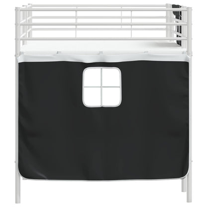 Struttura del Letto Loft per Bambini con Tendine Bianco e Nero