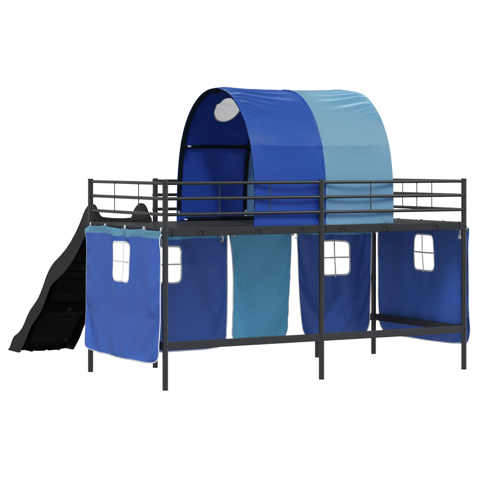 Struttura del letto loft per bambini Nero e Blu 90 x 200 cm | homemem39