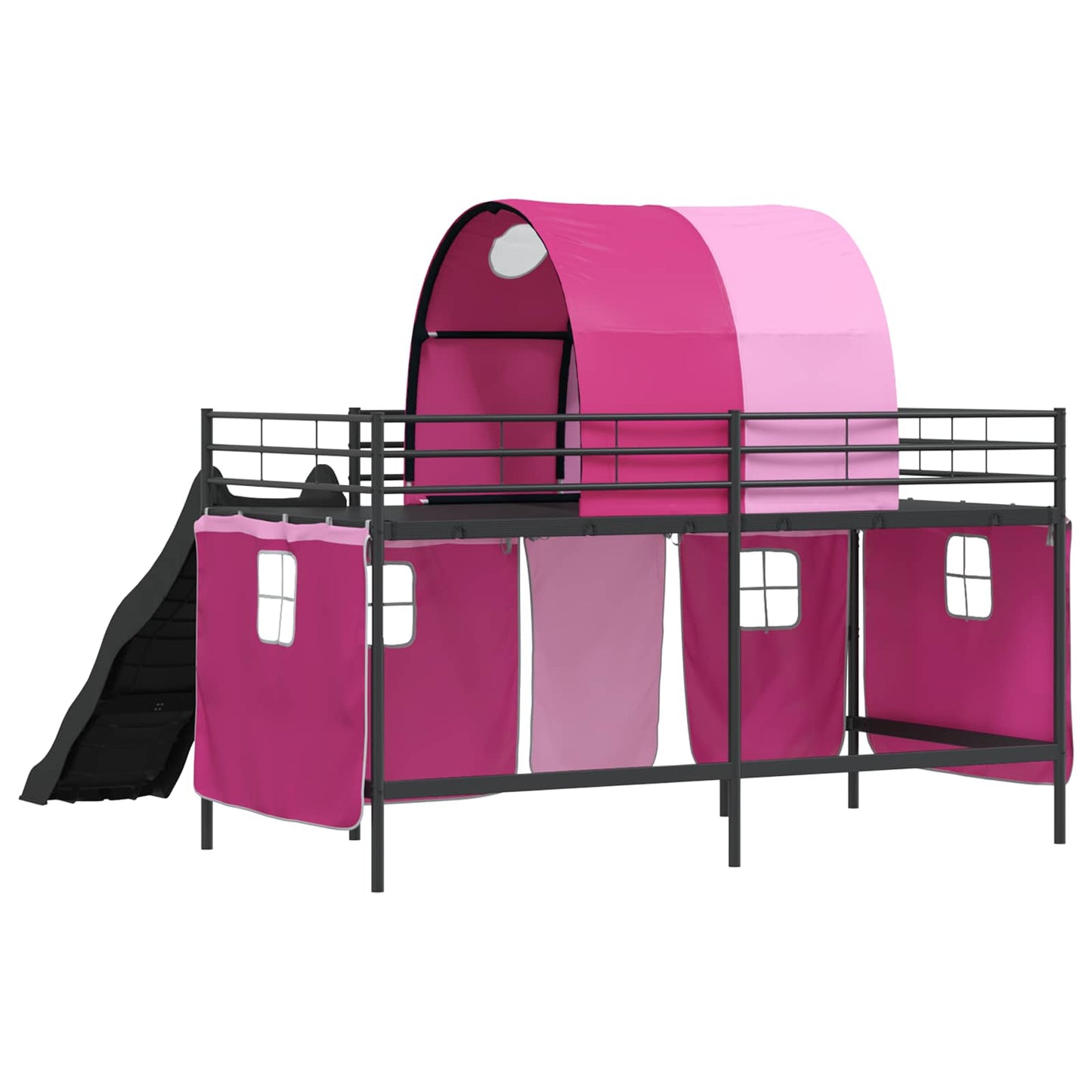 Struttura del letto loft per bambini Nero e rosa 90 x 200 cm | homemem39