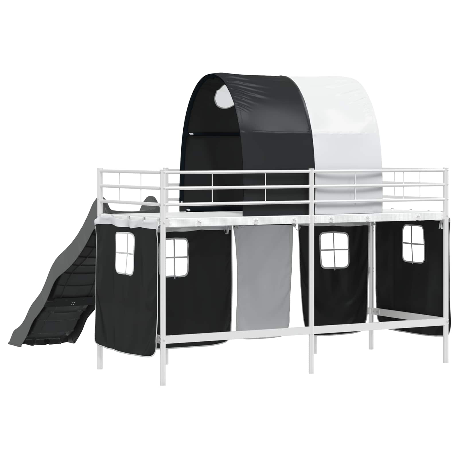 Struttura del letto loft per bambini Bianco e Nero 75 x 190 cm | homemem39