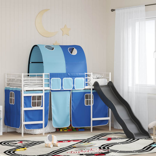 Struttura del letto loft per bambini Bianco e Blu 100 x 190 cm | homemem39