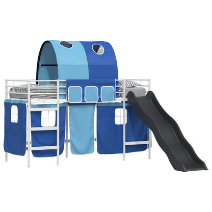 Struttura del letto loft per bambini Bianco e Blu 100 x 190 cm