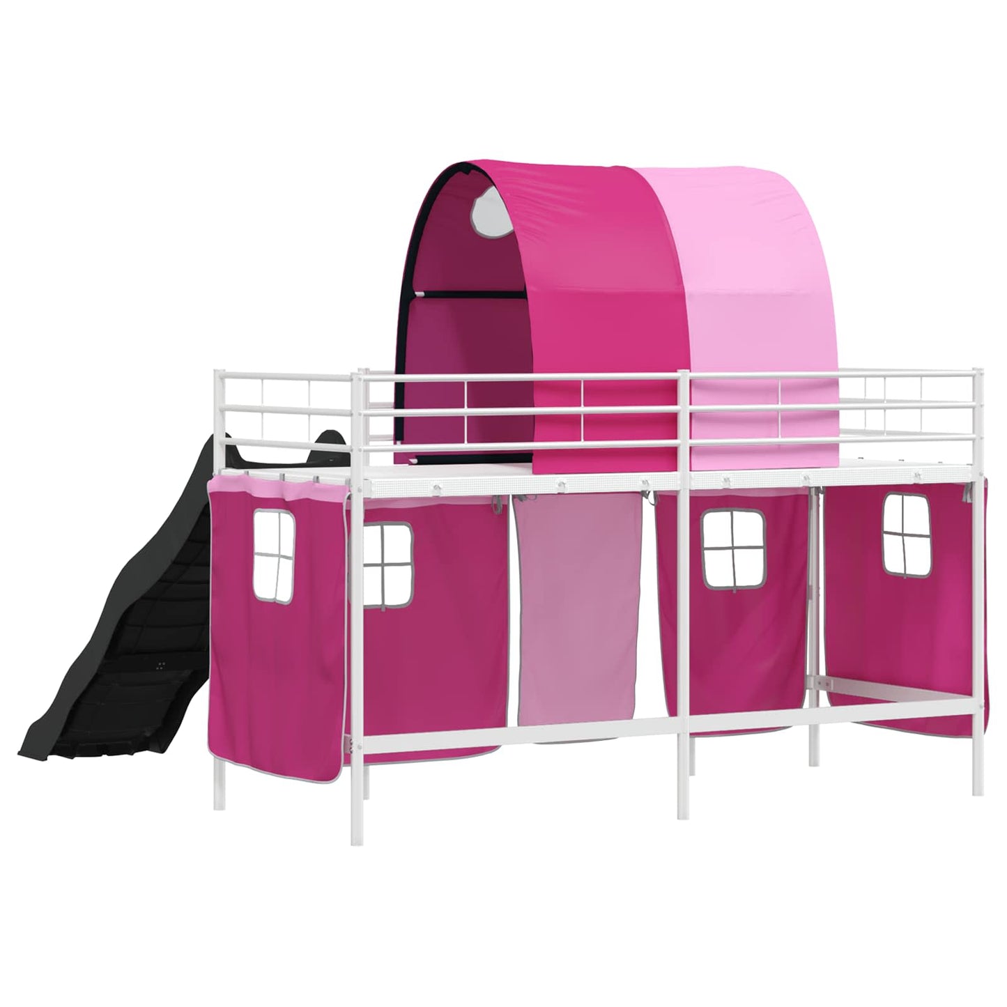 Struttura del letto loft per bambini Bianco e Rosa 100 x 190 cm | homemem39