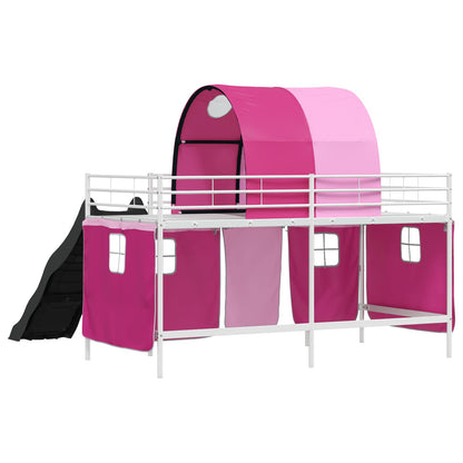 Struttura del letto loft per bambini Bianco e Rosa 100 x 200 cm | homemem39