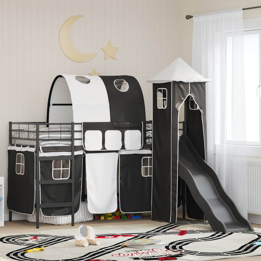 Struttura del letto loft per bambini Nero 75 x 190 cm Metallo | homemem39